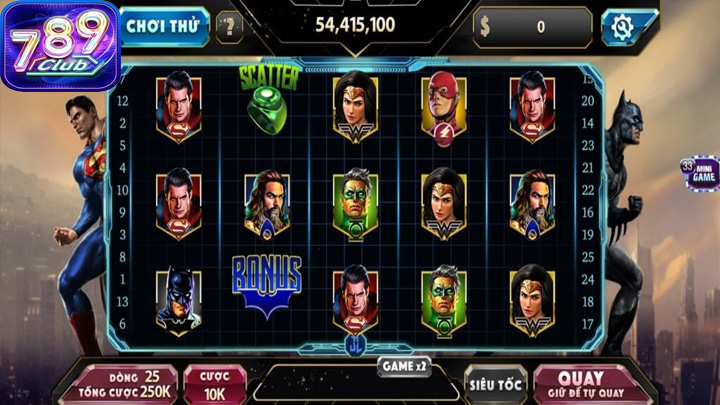 Justice League 789Club có tỷ lệ hoàn trả RTP lên đến 96%