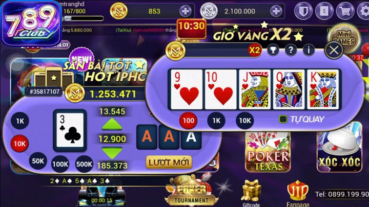 Mini Poker 789Club tuân thủ quy tắc xếp bài của poker truyền thống